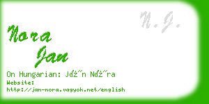 nora jan business card